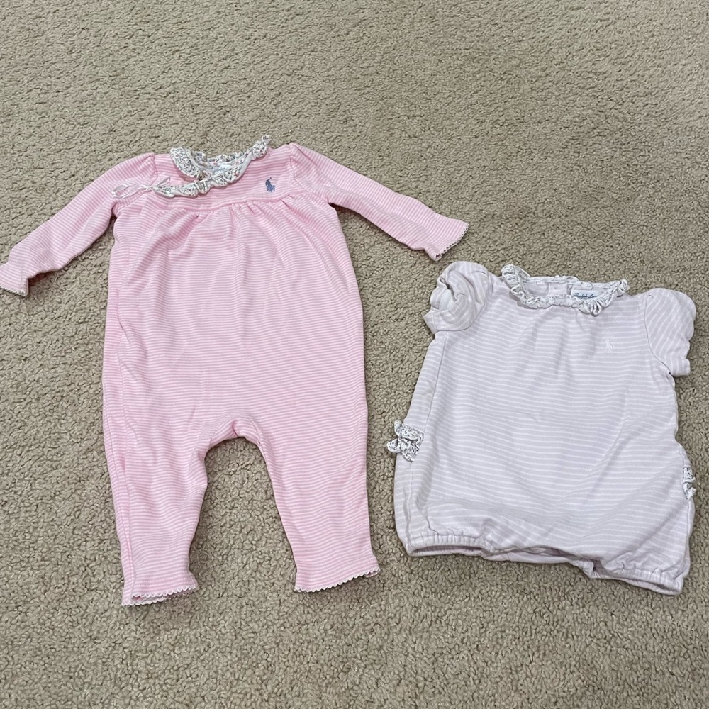 Ralph Lauren Set of 2 Baby Romper/Onesies Sz 9 months